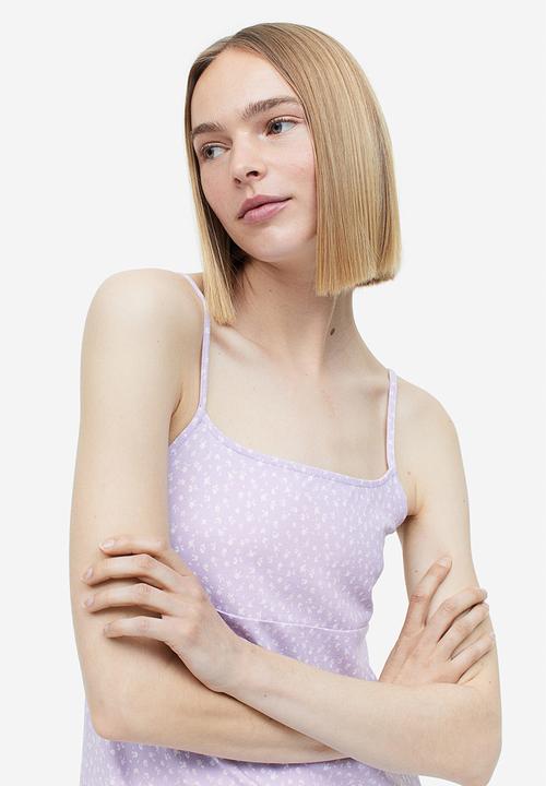 H&M - A-line jersey dress - light purple floral