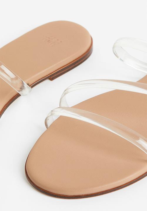 H&M - Slides - transparent & dark beige 