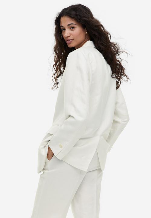 H&M - Linen-blend blazer - white