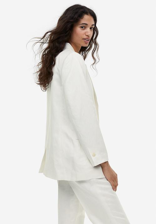H&M - Linen-blend blazer - white