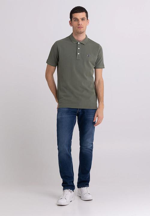 Replay - Garment dyed cotton piquet - sage green