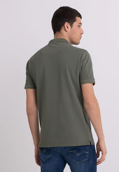 Replay - Garment dyed cotton piquet - sage green