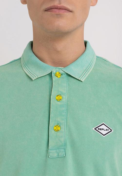 Replay - Garment dyed cotton piquet - caribbean