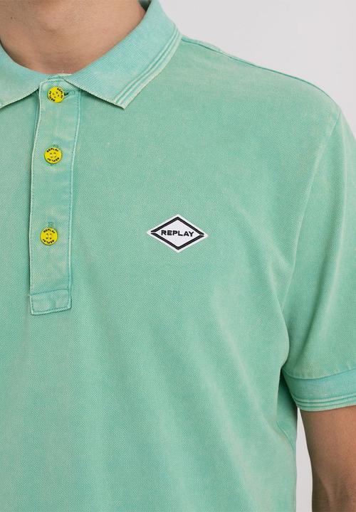 Replay - Garment dyed cotton piquet - caribbean