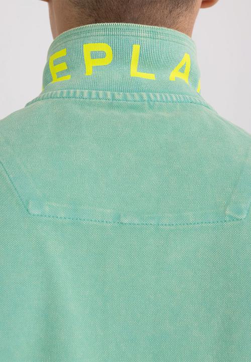 Replay - Garment dyed cotton piquet - caribbean