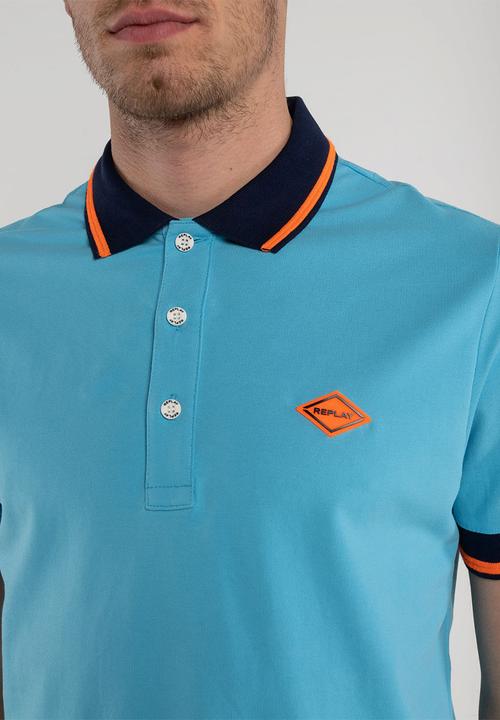 Replay - Stretch piquet - sky