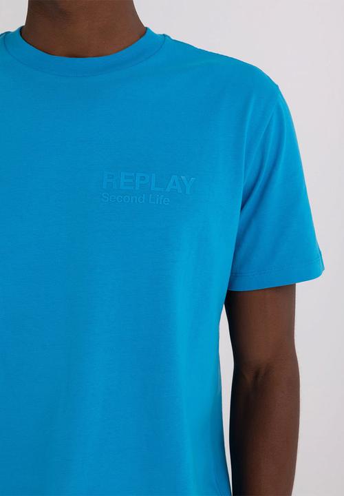Replay -  Piece dyed organic cotton jersey - neon sky