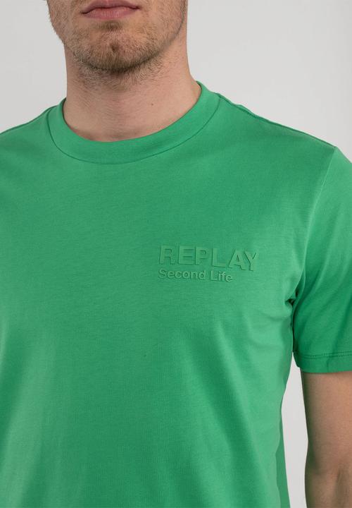 Replay - Piece dyed organic cotton jersey - real green