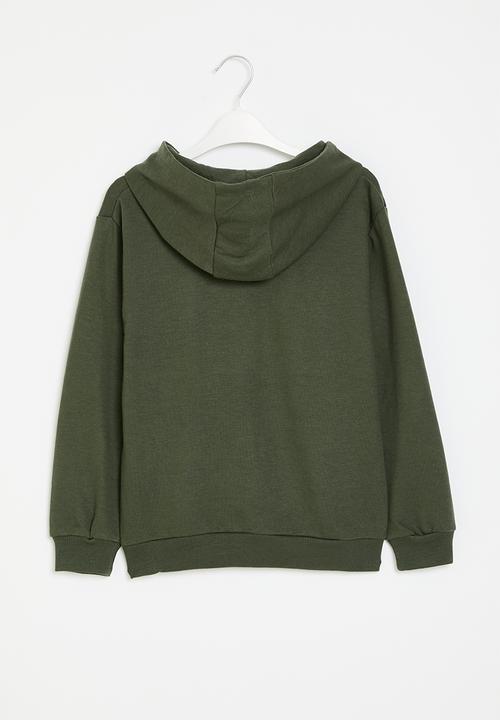 MINOTI - Boys basic emb fleece zip thru - khaki
