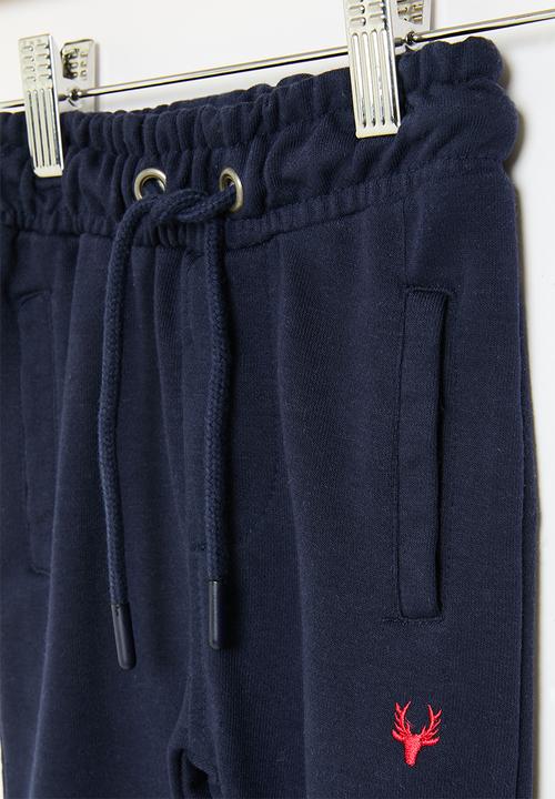 MINOTI - Baby boys basic emb fleece jogpant - navy 
