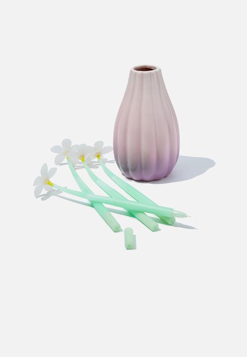 Typo - Flower vase pen set - soft pop pink