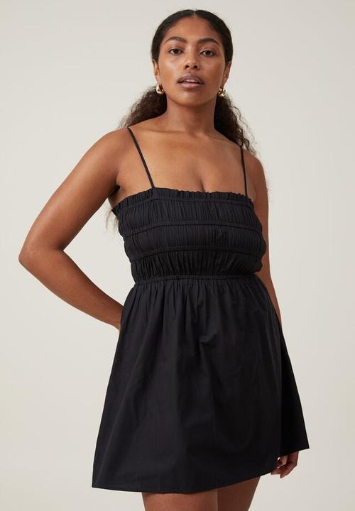 Cotton On - Plus maddy contrast trim mini dress - black