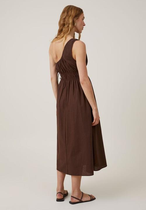 Cotton On - One shoulder maxi dress - dark oak