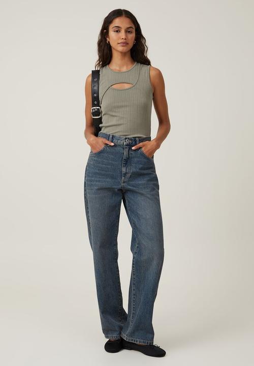 Cotton On - Romy cut out tank - woodland