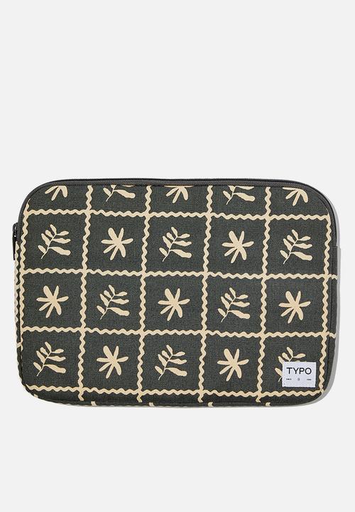 Typo - Take me away 13 inch laptop case - ric rac tile/welsh slate