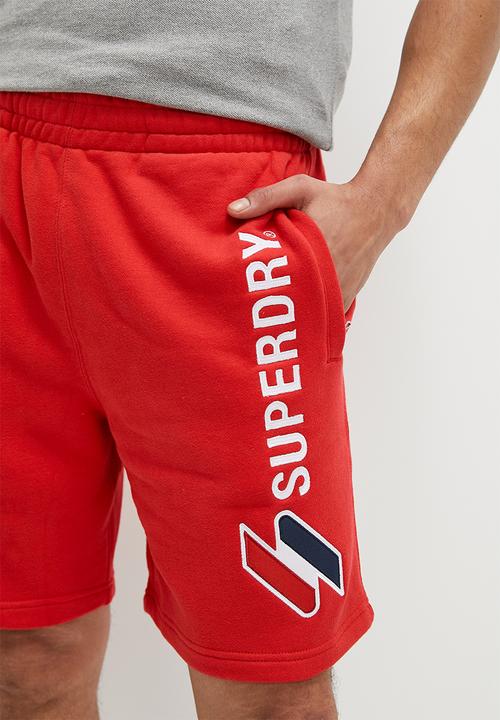 Superdry. - Code sl applique sweatshorts - risk red