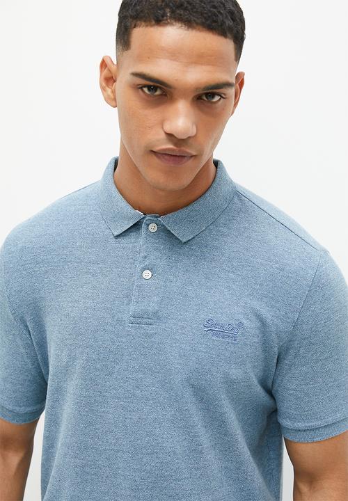Superdry. - Classic pique polo - desert sky blue grit