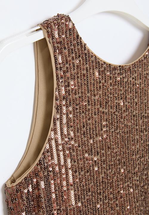 Superbalist - Sequin a-line dress - bronze gold
