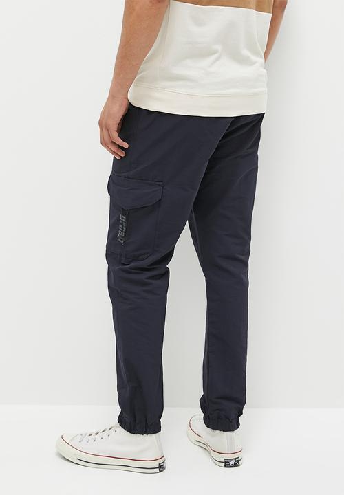 urban° - Mens Urban core cargo with HD print Pants - Black Iris
