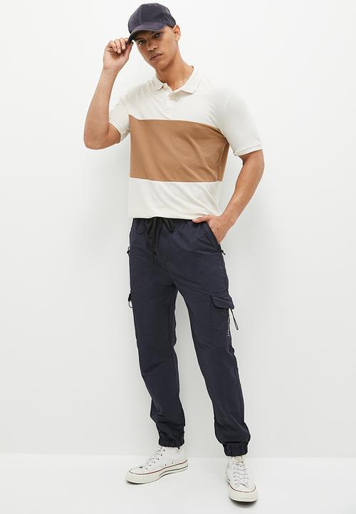 urban° - Mens Urban core cargo with HD print Pants - Black Iris