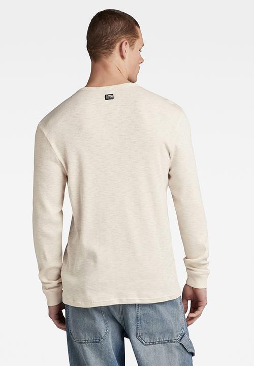 G-STAR - Henley slim tweeter long sleeve tucana jersey - eggnog