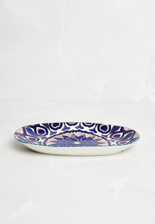 Sixth Floor - Ethnic plate oval - navy