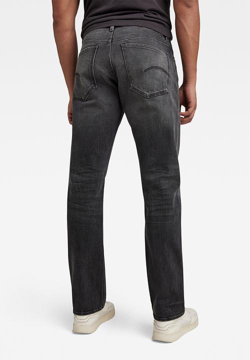 G-STAR - Mosa Straight Nero black stretch denim - worn in black moon