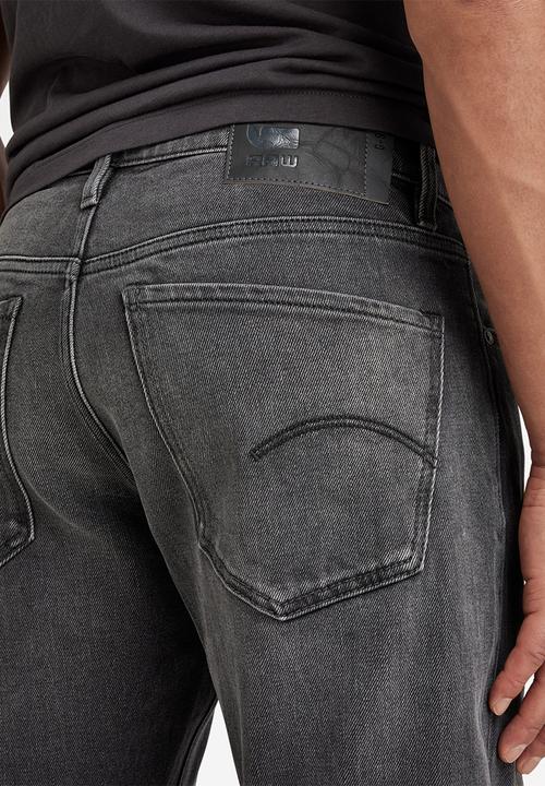 G-STAR - Mosa Straight Nero black stretch denim - worn in black moon