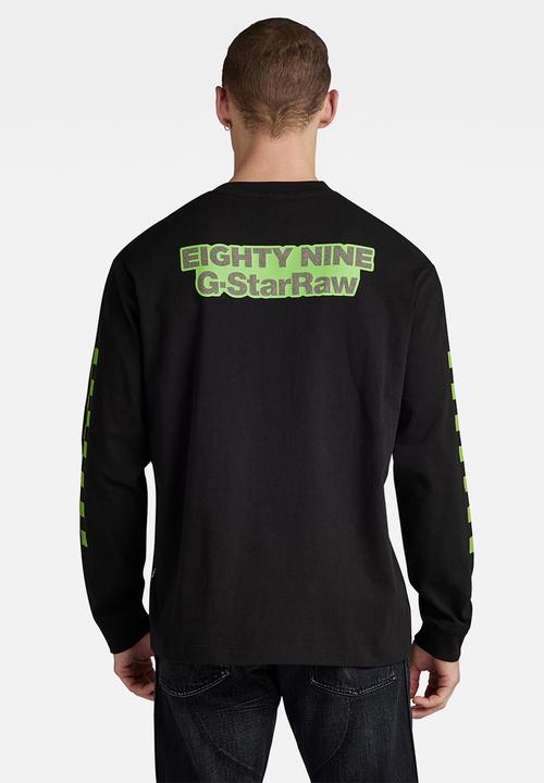 G-STAR - Moto boxy graphic long sleeve dry jersey o - dk black