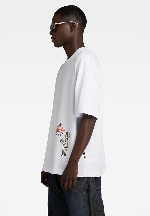G-STAR - Light bulb gr boxy r t dry jersey o - white