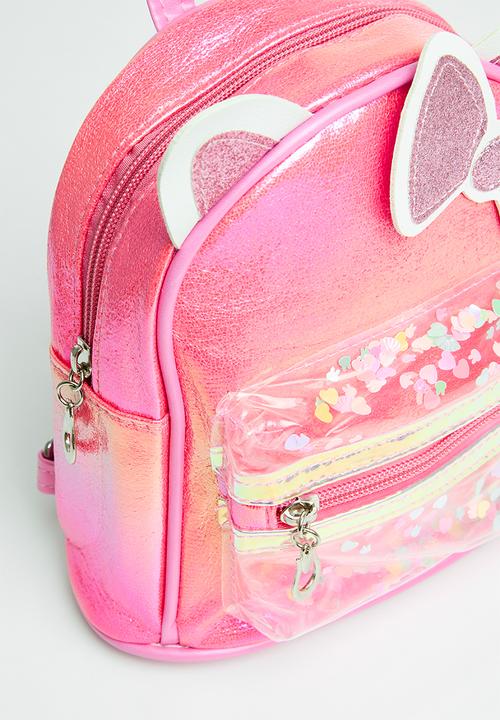 Pop Candy - Bowknot metallic backpack - pink