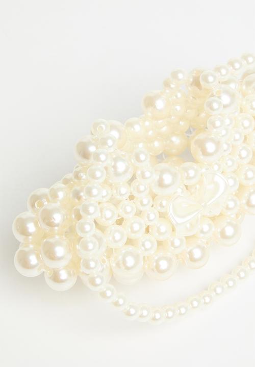 Pop Candy - Pearl purse - white