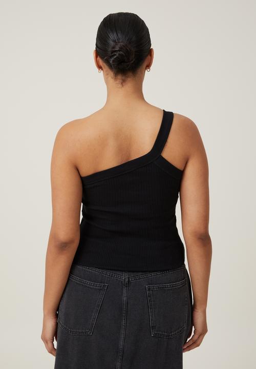 Cotton On - The 91 One Shoulder Tank - Black