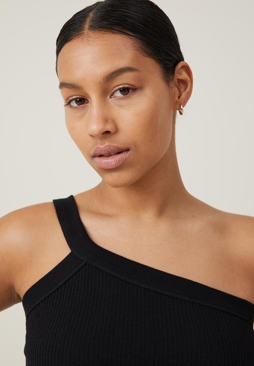Cotton On - The 91 One Shoulder Tank - Black