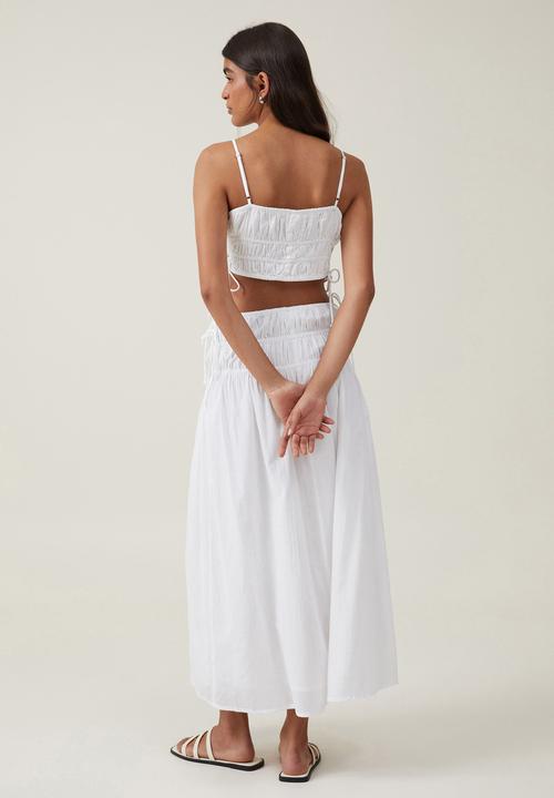 Cotton On - Lucy Shirred Maxi Skirt - White