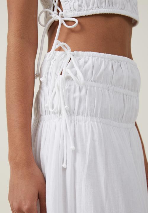 Cotton On - Lucy Shirred Maxi Skirt - White