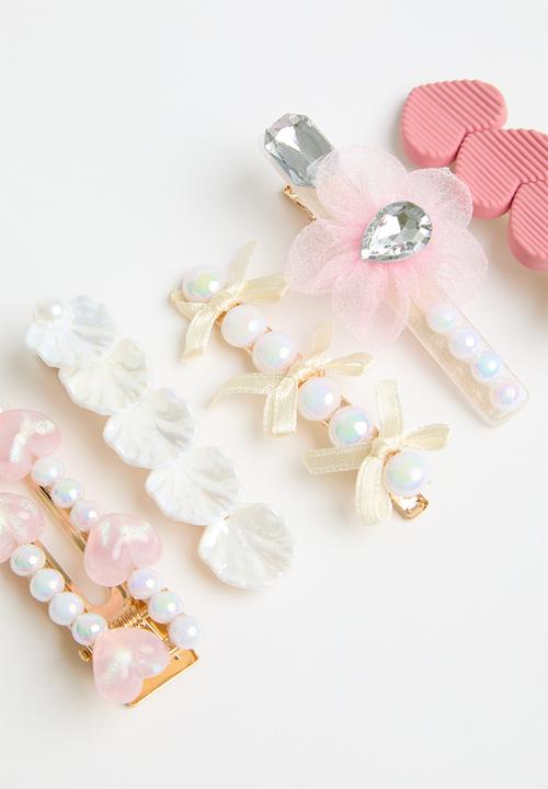 Pop Candy -  5pc hair clips set - pink multi