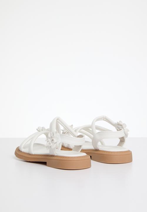 Pop Candy - Floral open toe sandals - white
