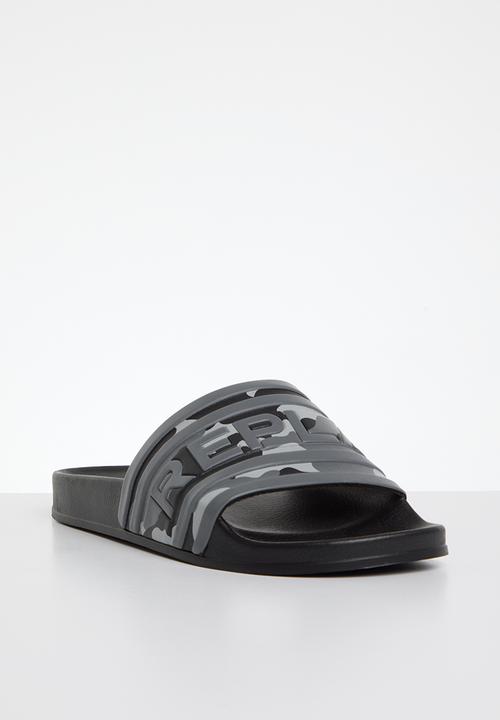 Replay - Up stripe slide - camo grey