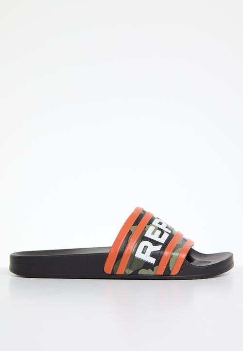 Replay - Up stripe slide - camo green