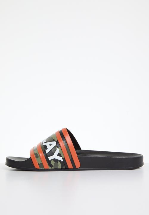 Replay - Up stripe slide - camo green