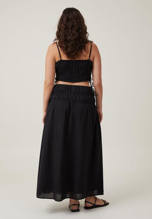 Cotton On - Plus lucy shirred xaxi skirt - black
