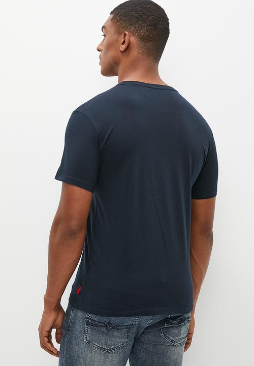 POLO - Mens short sleeve flock logo tee - navy 