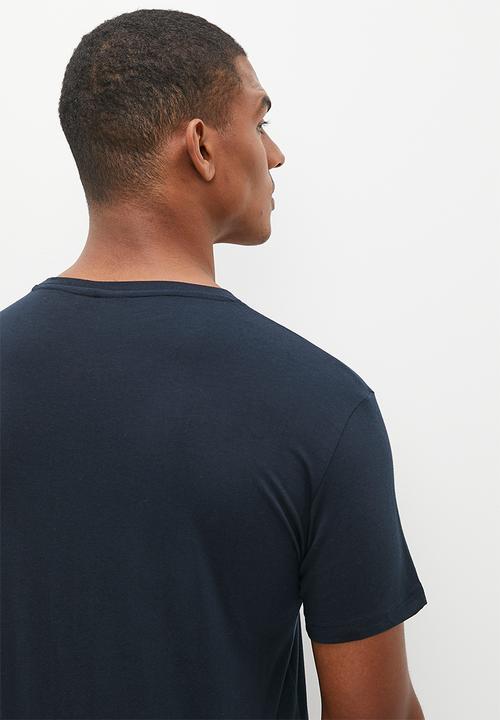 POLO - Mens short sleeve flock logo tee - navy 