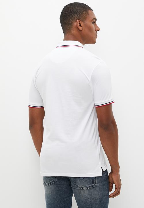 POLO - Mens logo printed short sleeve golfer - white