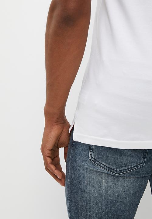 POLO - Mens logo printed short sleeve golfer - white