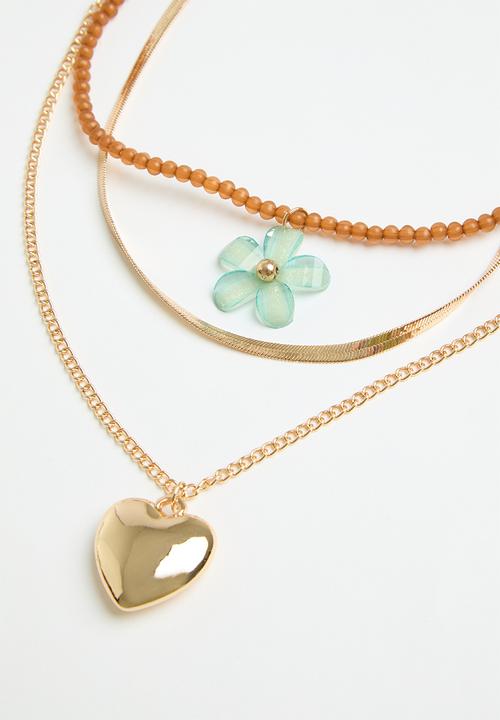 Superbalist - Juno layered necklace - gold & brown