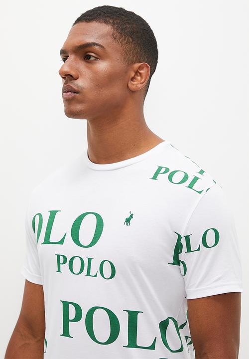 POLO - Mens short sleeve logo print tee - white