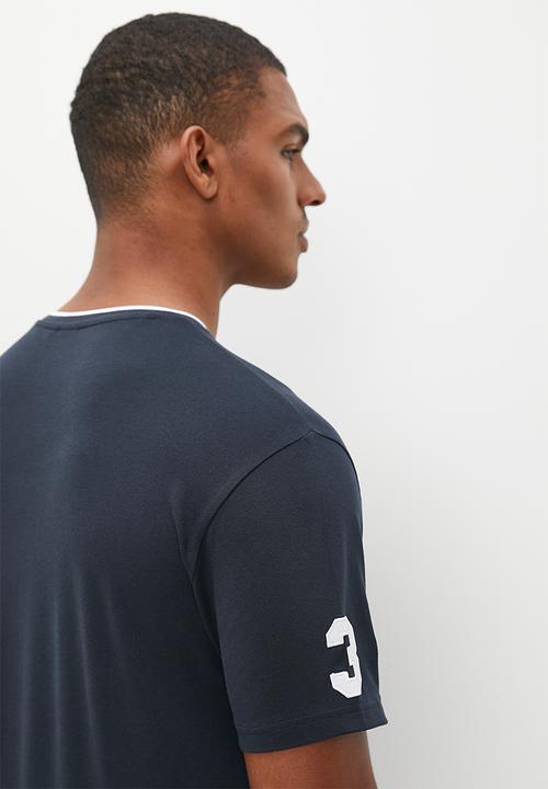 POLO - Mens short sleeve eqestrian tee - navy