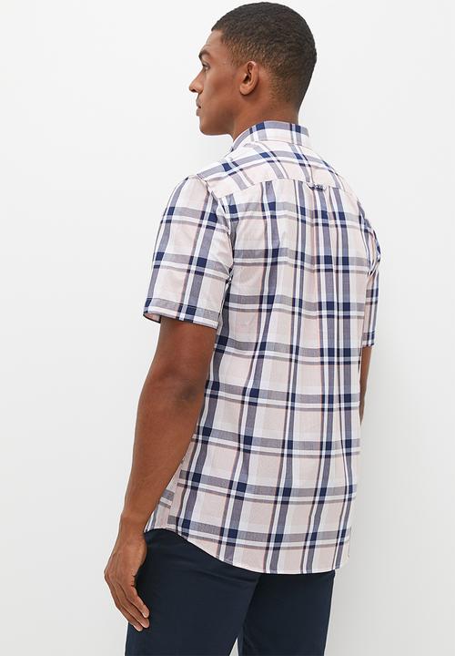 POLO - Mens bold check shirt - orange 